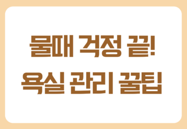 욕실 청소 쉽게 하는 방법, 매일 조금씩 하면 훨씬 편합니다