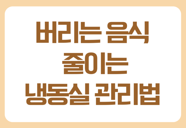 음식물 낭비 줄이는 냉동실 관리법 총정리 음식물 낭비 줄이는 냉동실 관리법 총정리