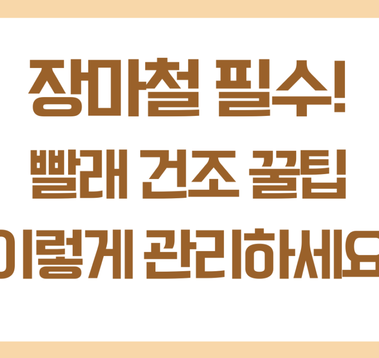 장마철 빨래 건조 시간을 줄이는 방법