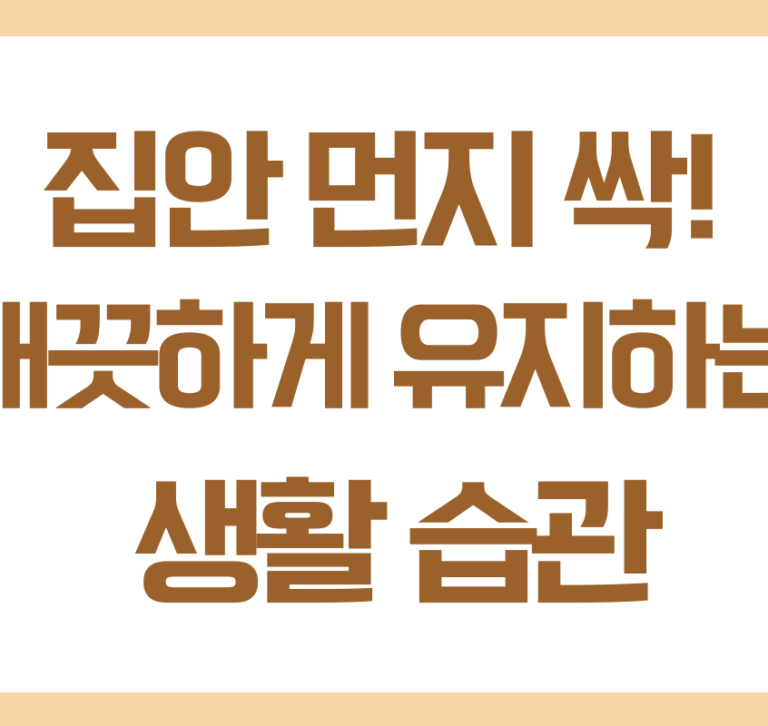 집안 먼지 줄이는 방법 총정리 집안 공기를 깨끗하게 유지해보세요