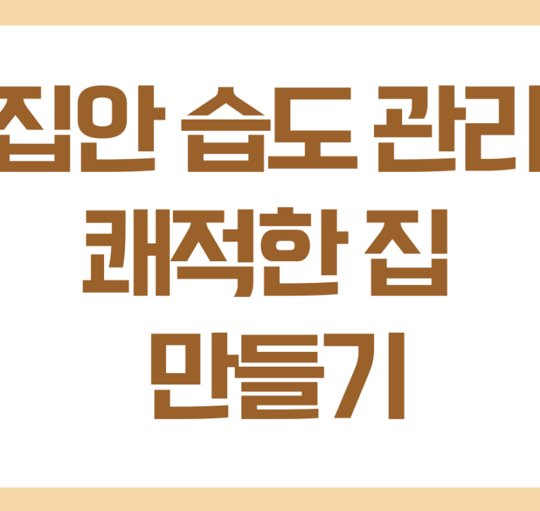 장마철과 겨울철 습도 관리 꿀팁
